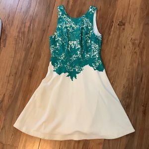 Moulinette Soeurs Green Lace Overlay Dress